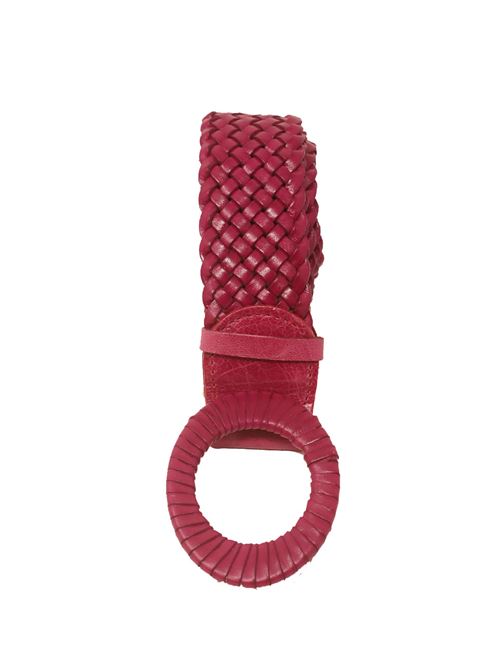 fuchsia woven leather belt Laboratorio Capri | 071FUCSIA